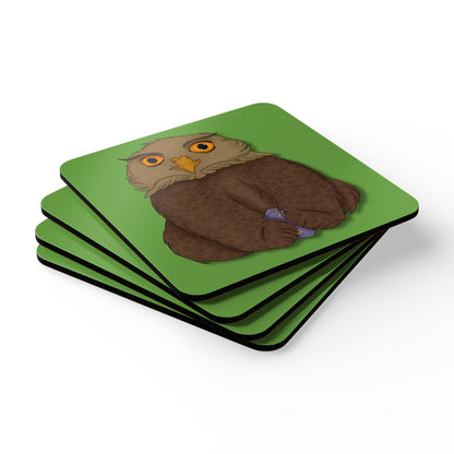 Owlbear Cub Corkwood Coaster Set