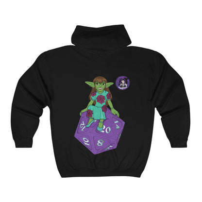 Goblin on a d20 Unisex Heavy Blend™ Full Zip Hooded Sweatshirt