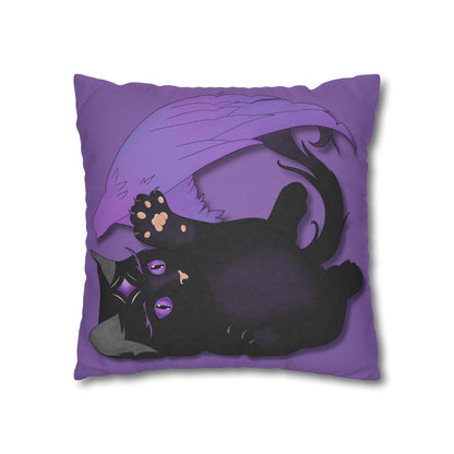 Winged Kitten Spun Polyester Square Pillowcase