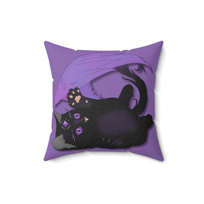 Winged Kitten Spun Polyester Square Pillow