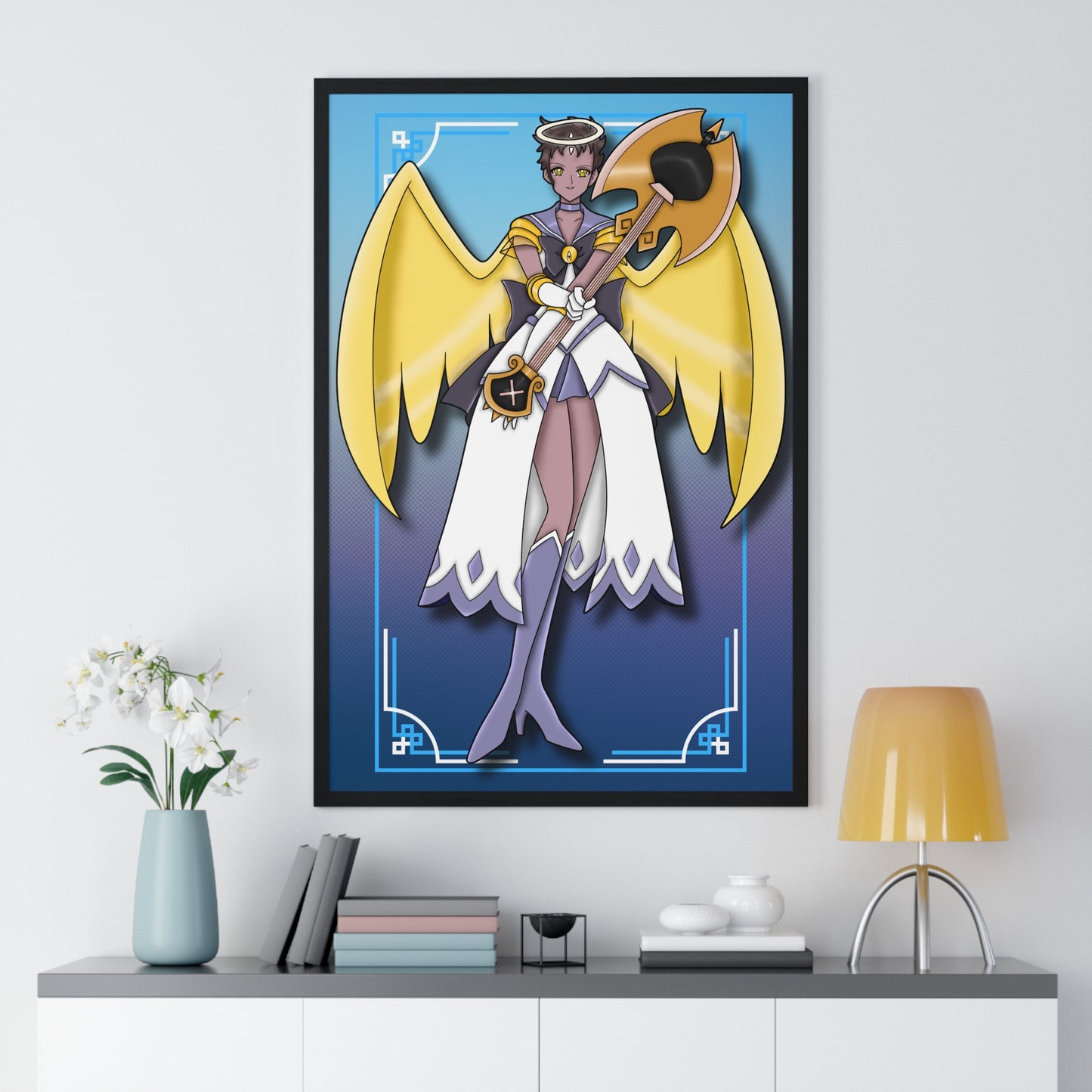 Space Warrior Adam Vertical Framed Poster