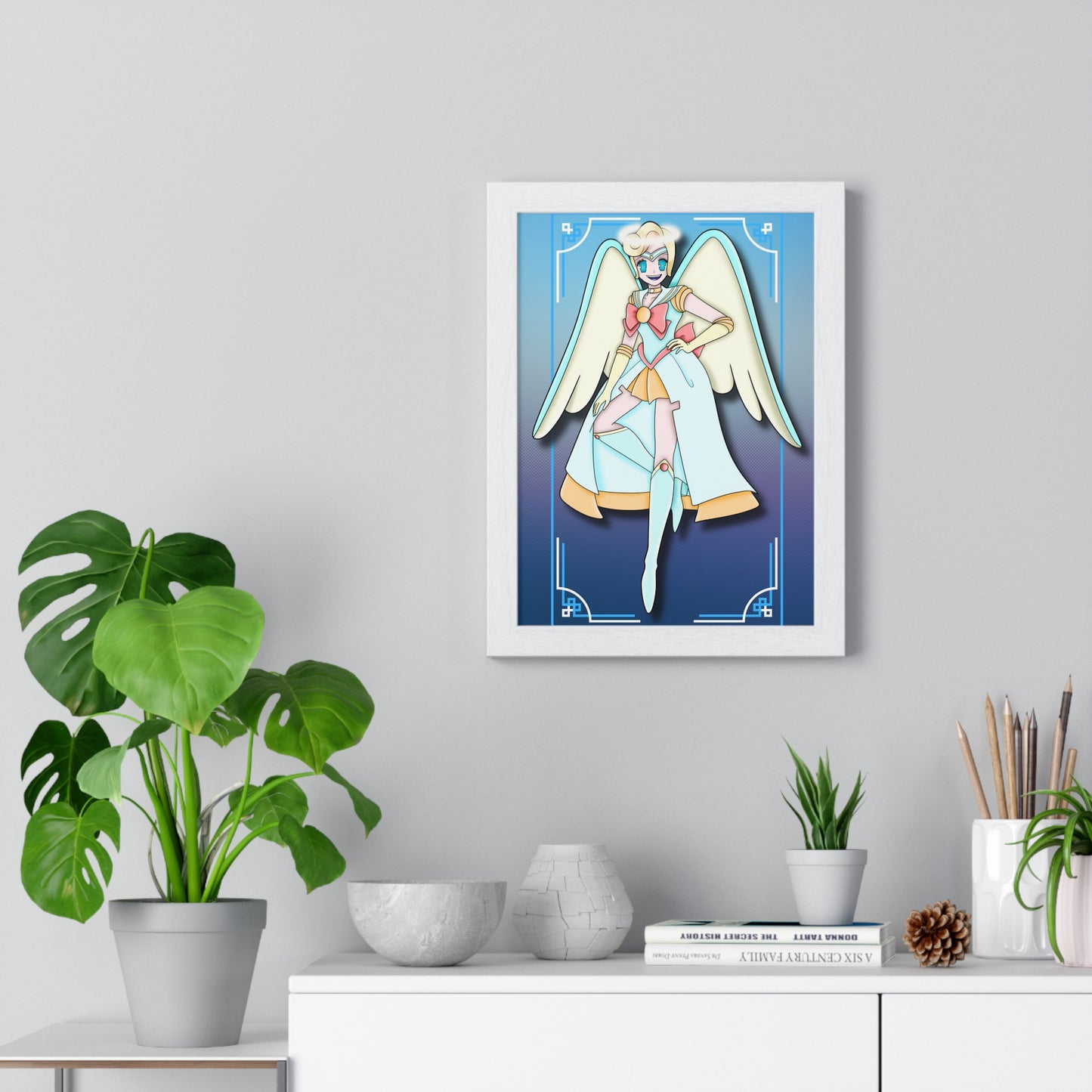 Space Warrior Saint Peter Vertical Framed Poster