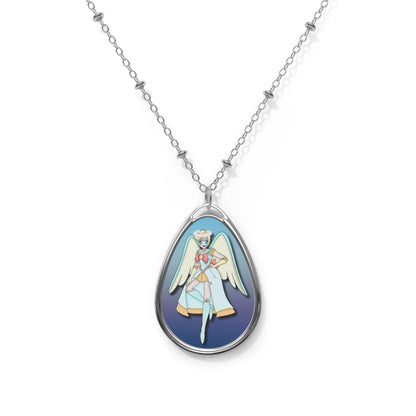 Space Warrior Saint Peter Oval Necklace