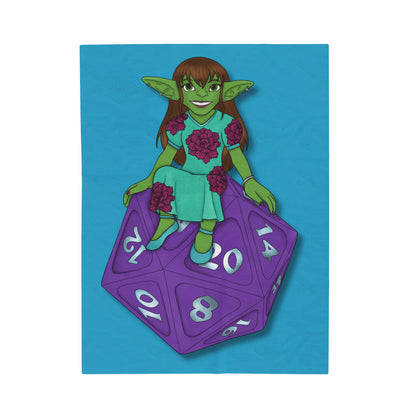 Goblin on a d20 Velveteen Plush Blanket