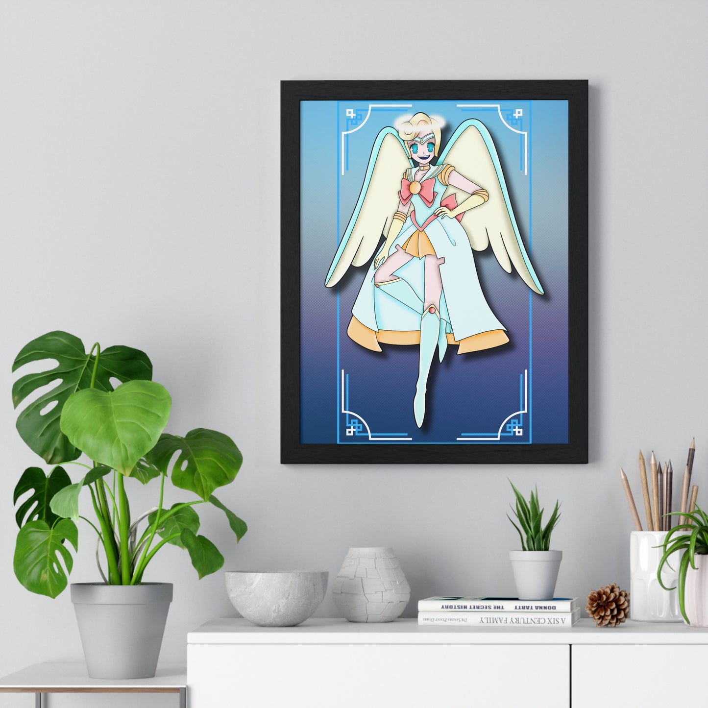 Space Warrior Saint Peter Vertical Framed Poster