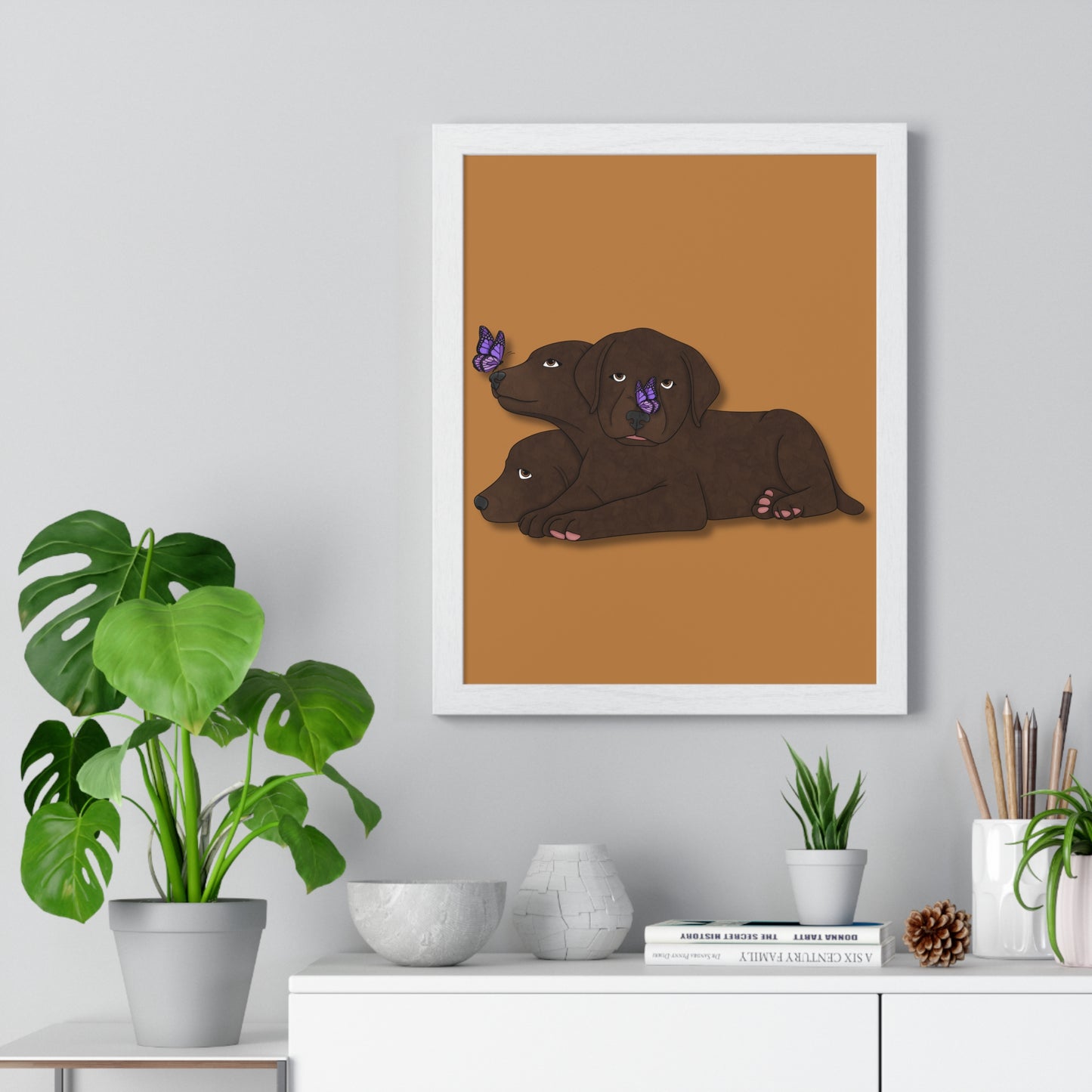 Cerberus Puppy Vertical Framed Poster