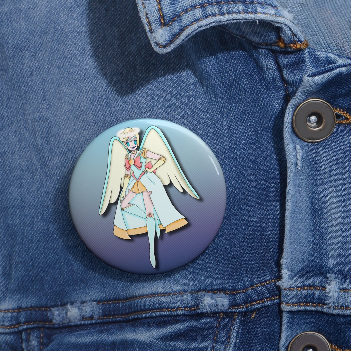 Space Warrior Saint Peter Pin Button