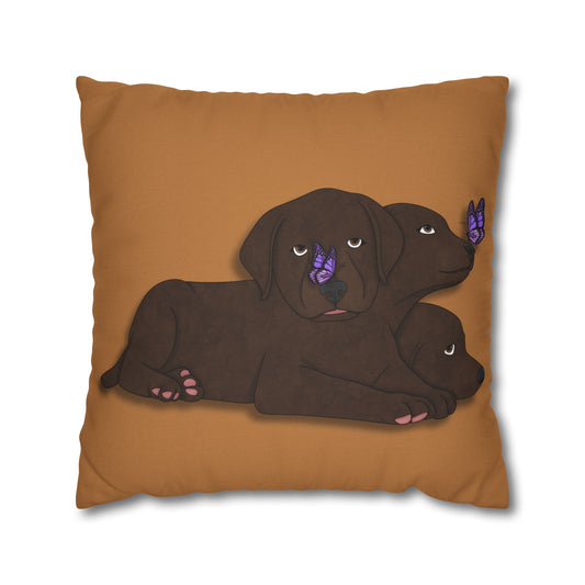 Cerberus Puppy Spun Polyester Square Pillowcase