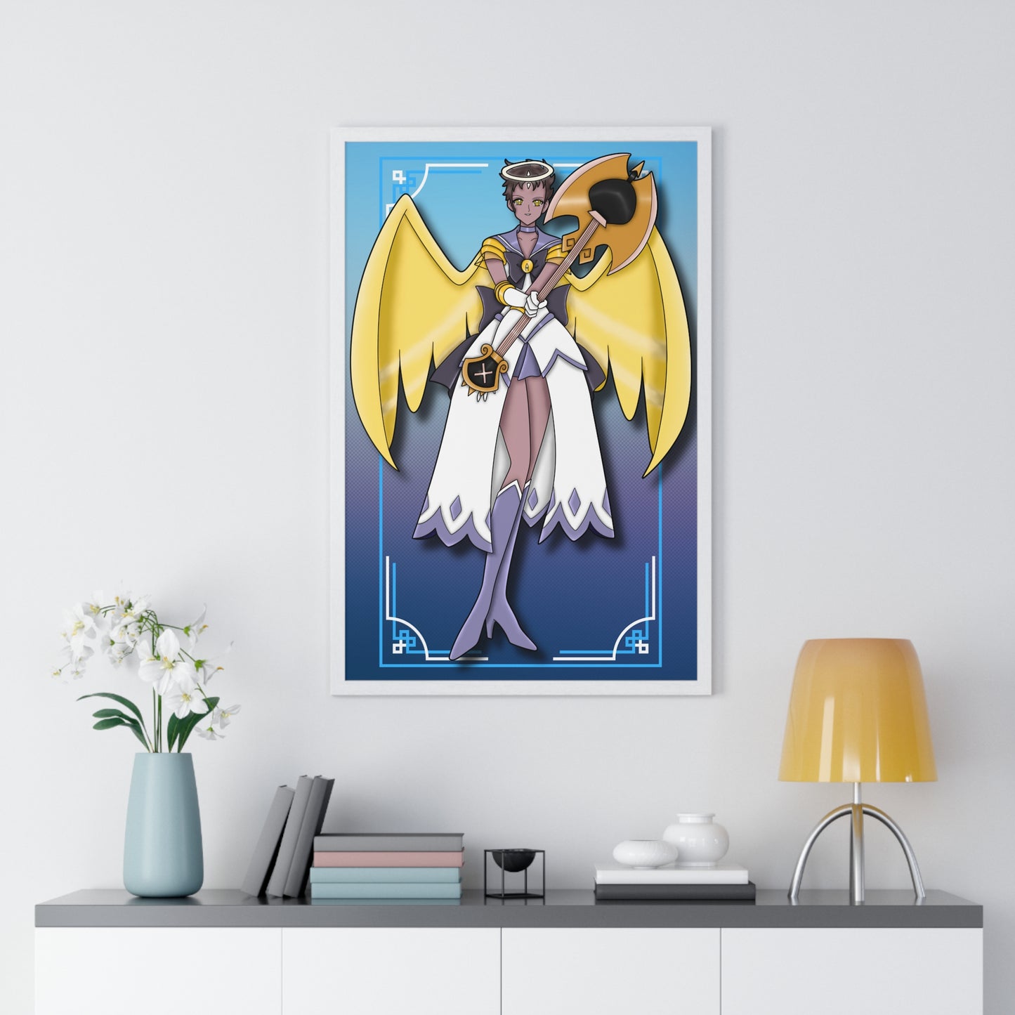 Space Warrior Adam Vertical Framed Poster