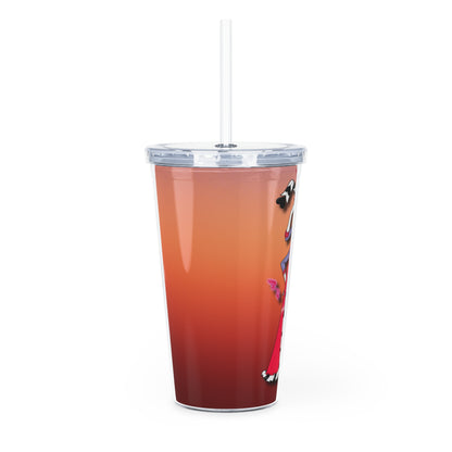 Space Warrior Valentino Plastic Tumbler with Straw