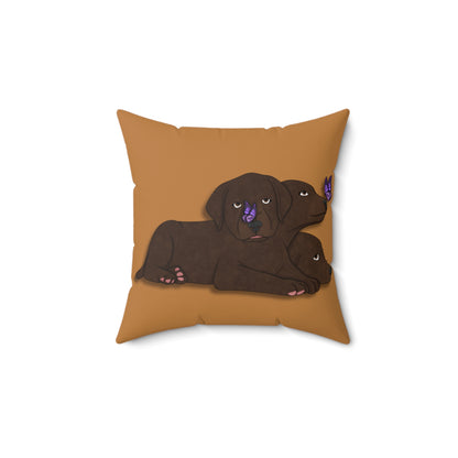 Cerberus Puppy Spun Polyester Square Pillow