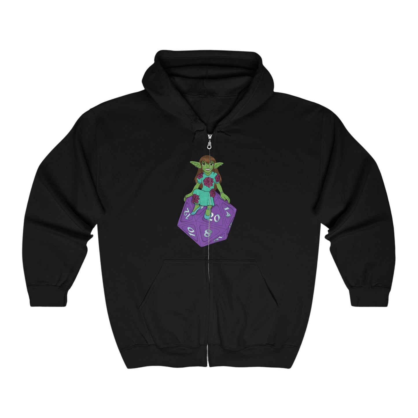 Goblin on a d20 Unisex Heavy Blend™ Full Zip Hooded Sweatshirt