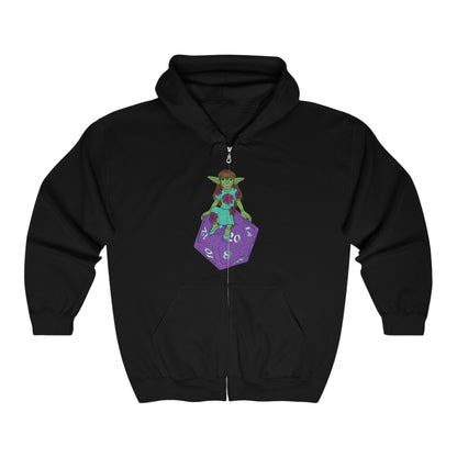 Goblin on a d20 Unisex Heavy Blend™ Full Zip Hooded Sweatshirt