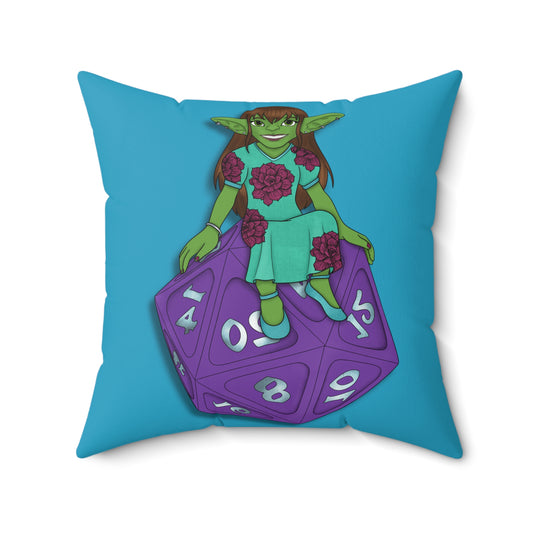 Goblin on a d20 Spun Polyester Square Pillow