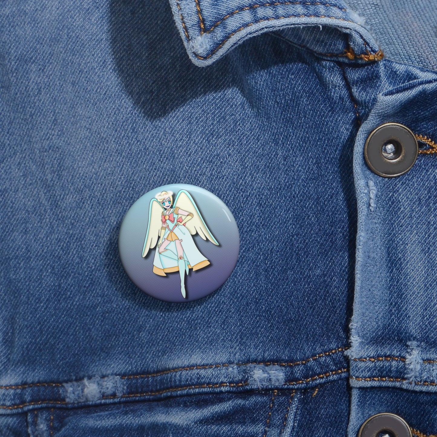 Space Warrior Saint Peter Pin Button