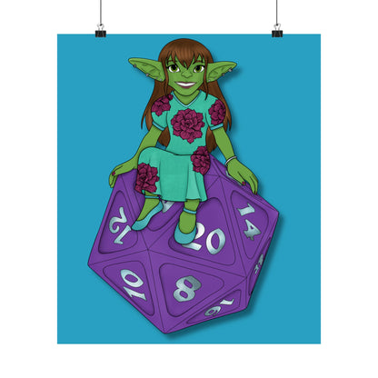 Goblin on a d20 Matte Vertical Posters