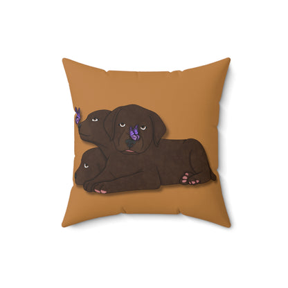 Cerberus Puppy Spun Polyester Square Pillow