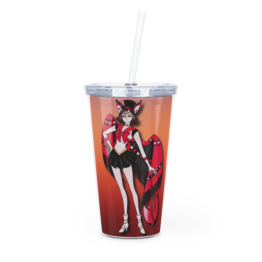 Space Warrior Husk Plastic Tumbler with Straw