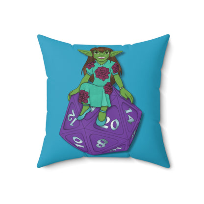 Goblin on a d20 Spun Polyester Square Pillow