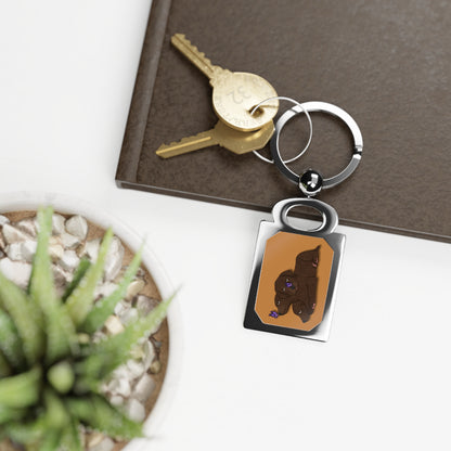 Cerberus Puppy Rectangle Photo Keyring