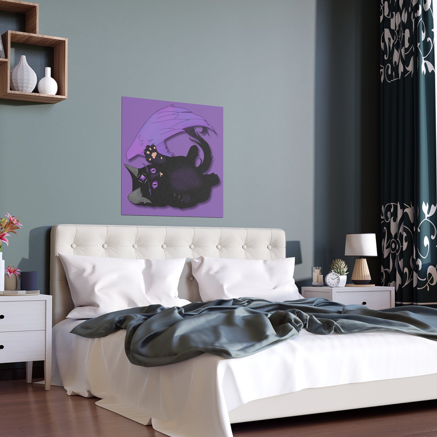 Winged Kitten Indoor and Outdoor Silk Posters