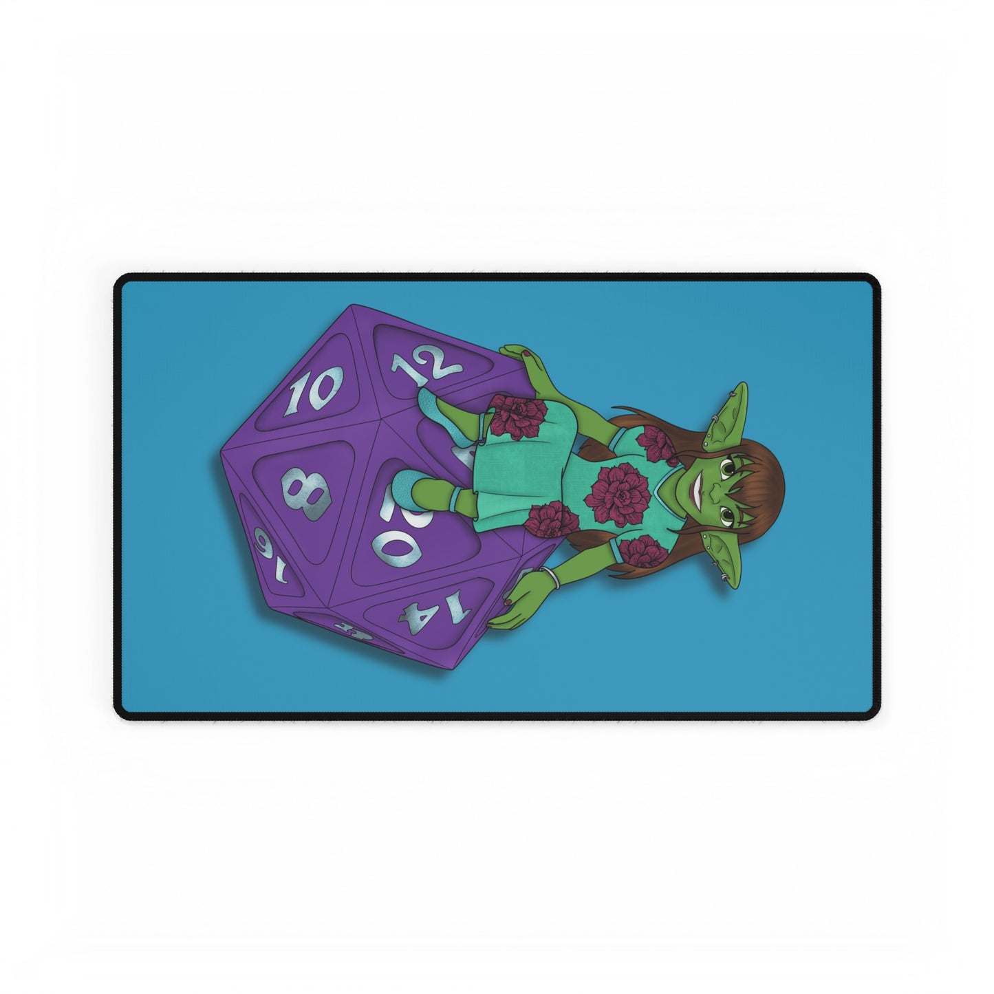 Goblin on a d20 Desk Mat