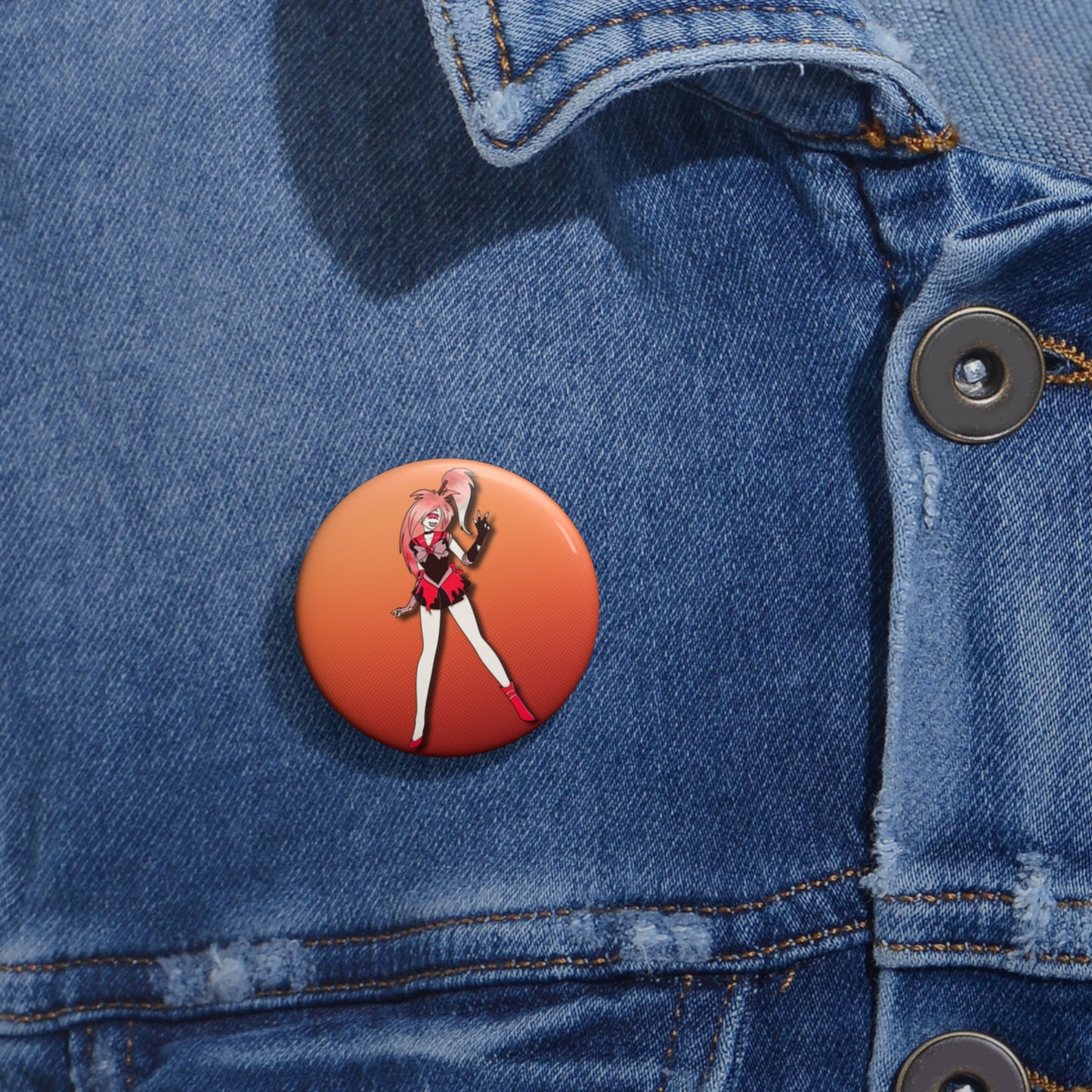 Space Warrior Cherri Bomb Pin Button