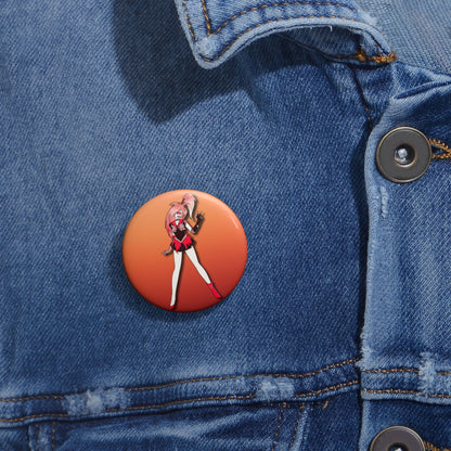 Space Warrior Cherri Bomb Pin Button