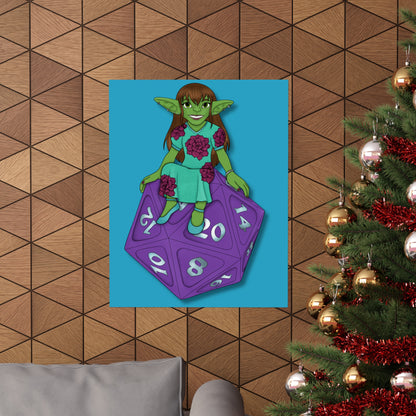 Goblin on a d20 Matte Vertical Posters