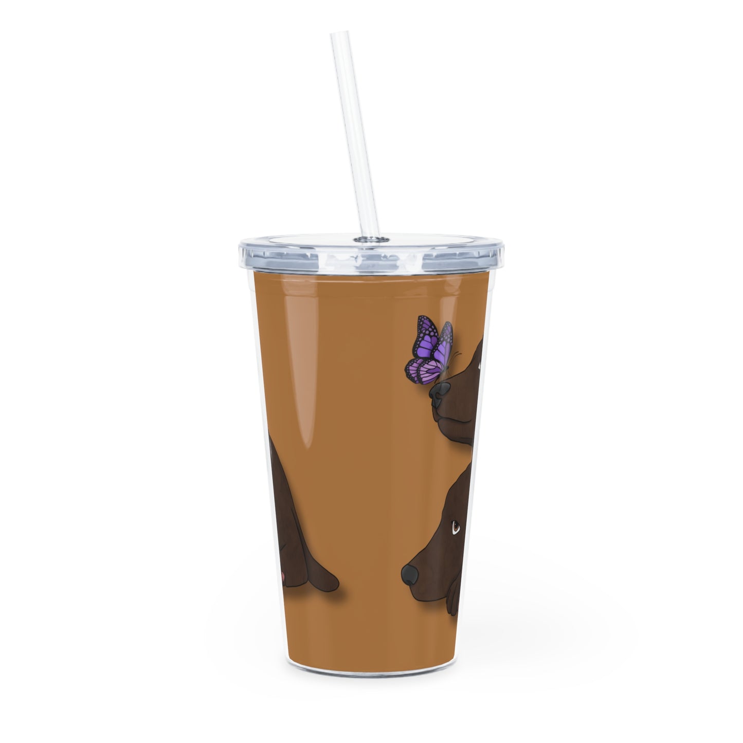 Cerberus Puppy Plastic Tumbler with Straw