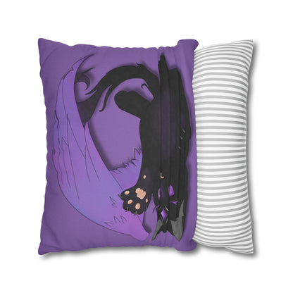 Winged Kitten Spun Polyester Square Pillowcase