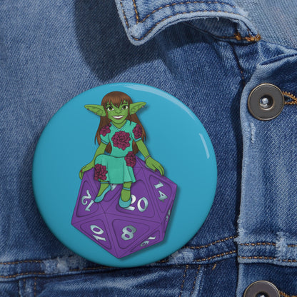 Goblin on a d20 Pin Buttons