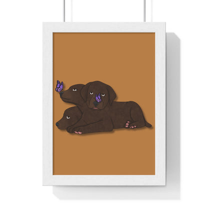 Cerberus Puppy Vertical Framed Poster