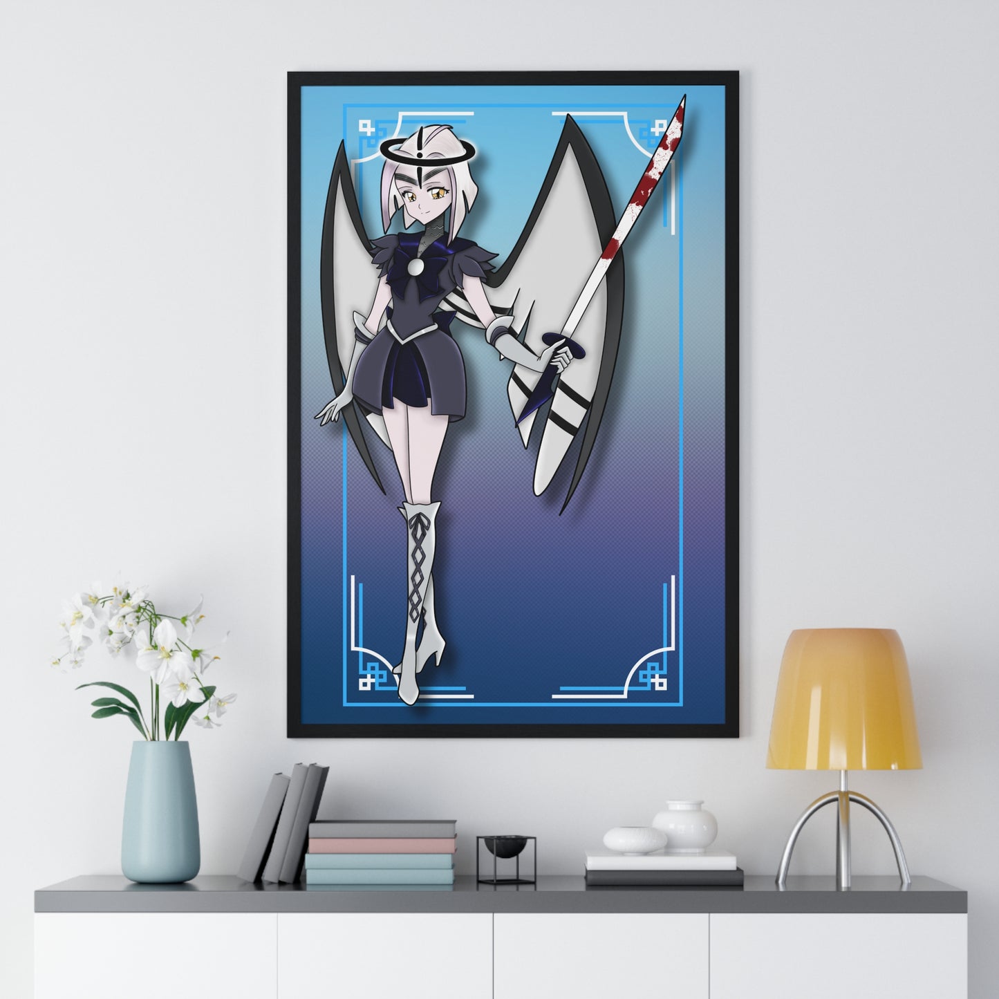 Space Warrior Lute Vertical Framed Poster