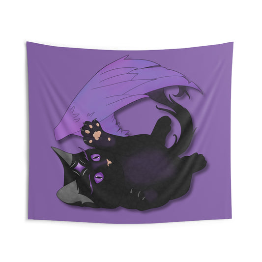 Winged Kitten Indoor Wall Tapestries