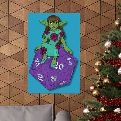 Goblin on a d20 Matte Vertical Posters