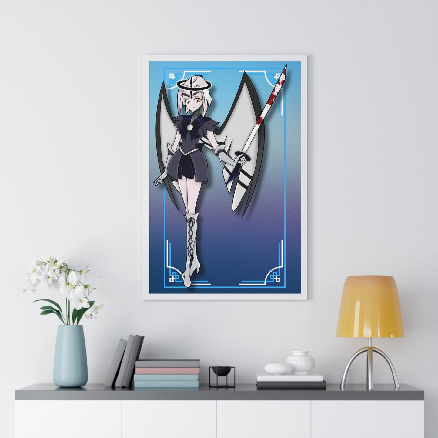 Space Warrior Lute Vertical Framed Poster