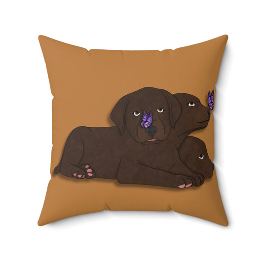 Cerberus Puppy Spun Polyester Square Pillow