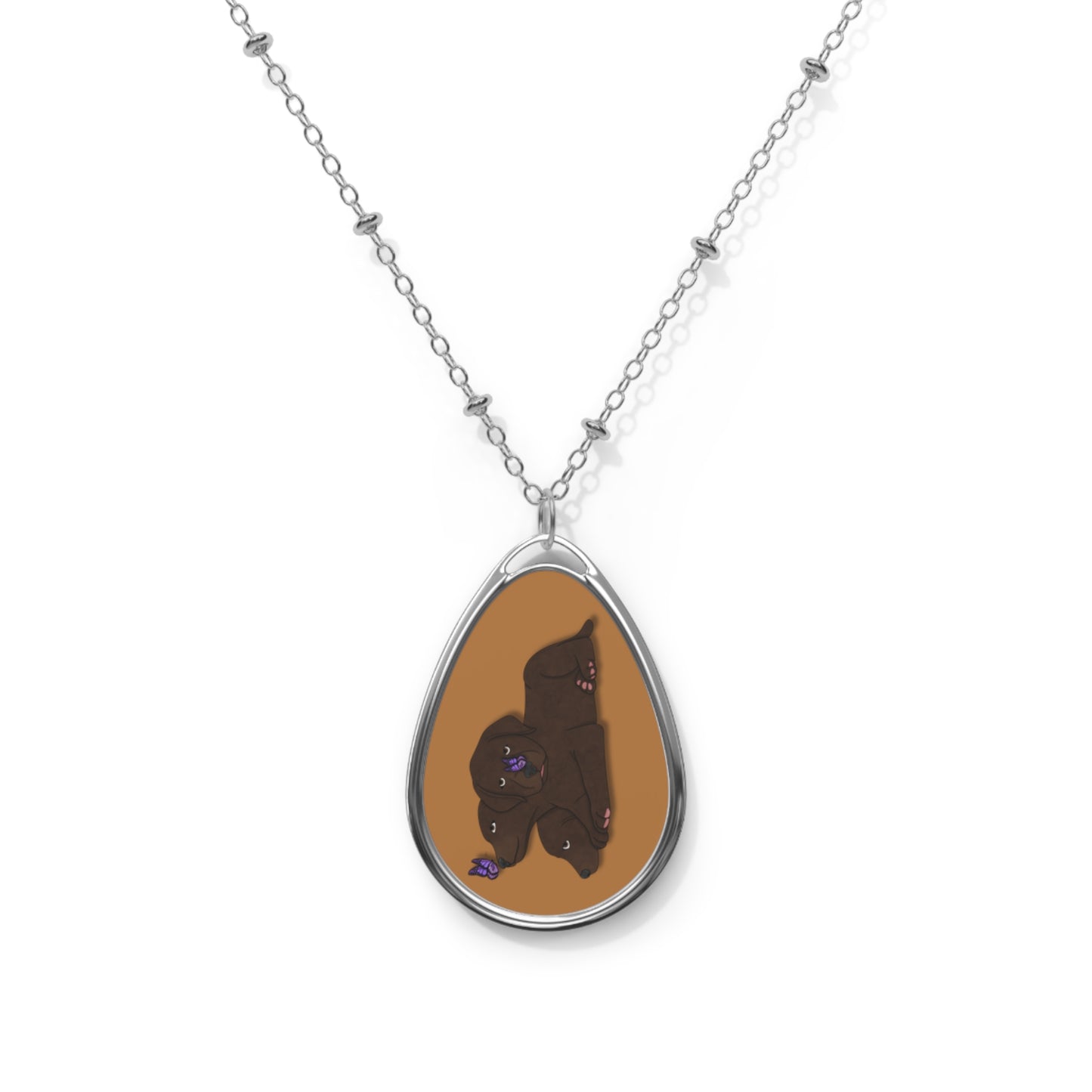 Cerberus Puppy Oval Necklace