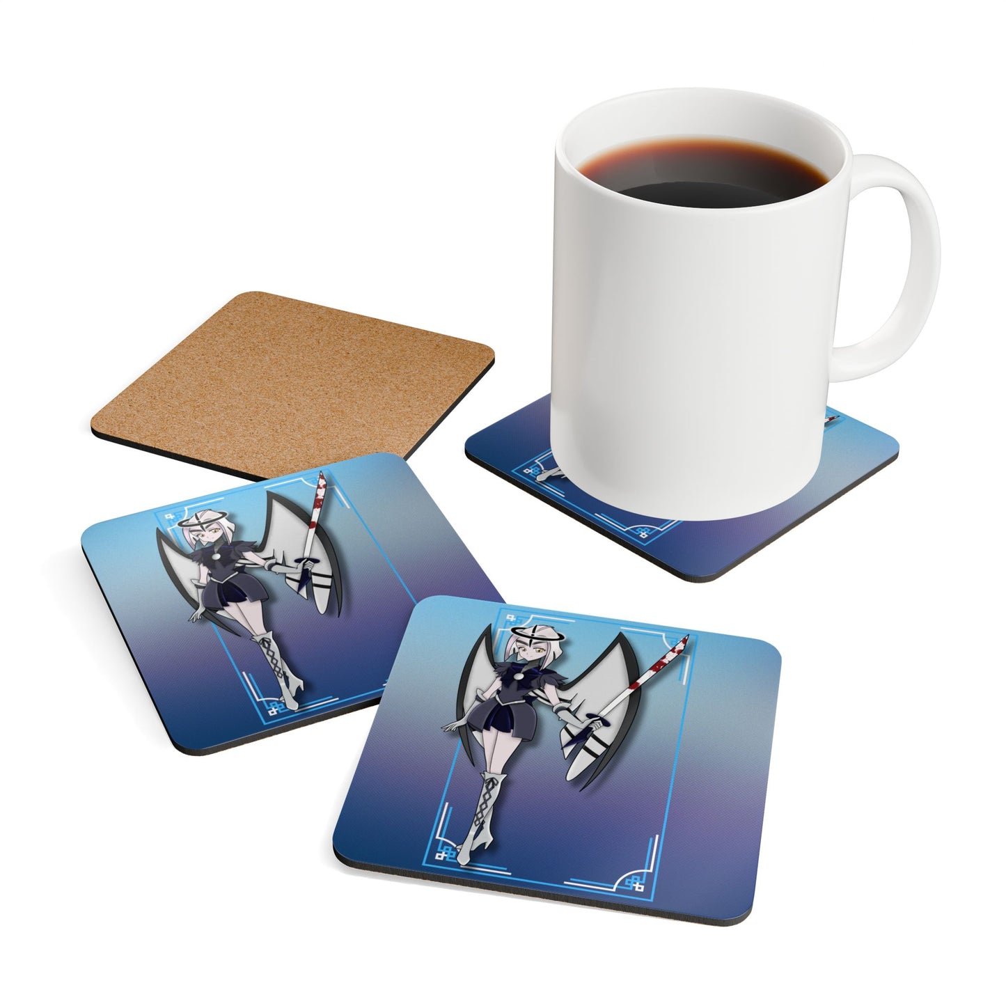 Space Warrior Lute Corkwood Coaster Set