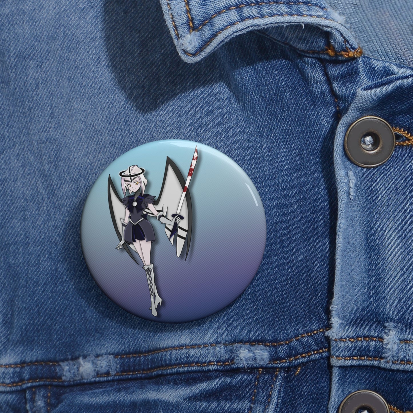 Space Warrior Lute Pin Button