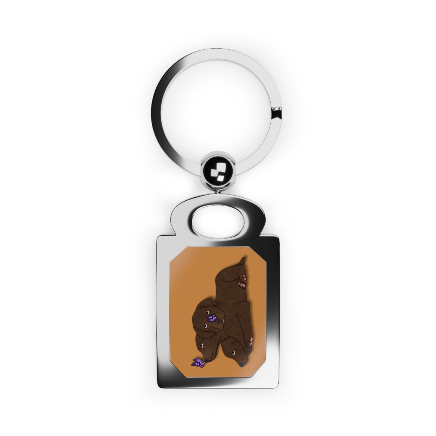 Cerberus Puppy Rectangle Photo Keyring