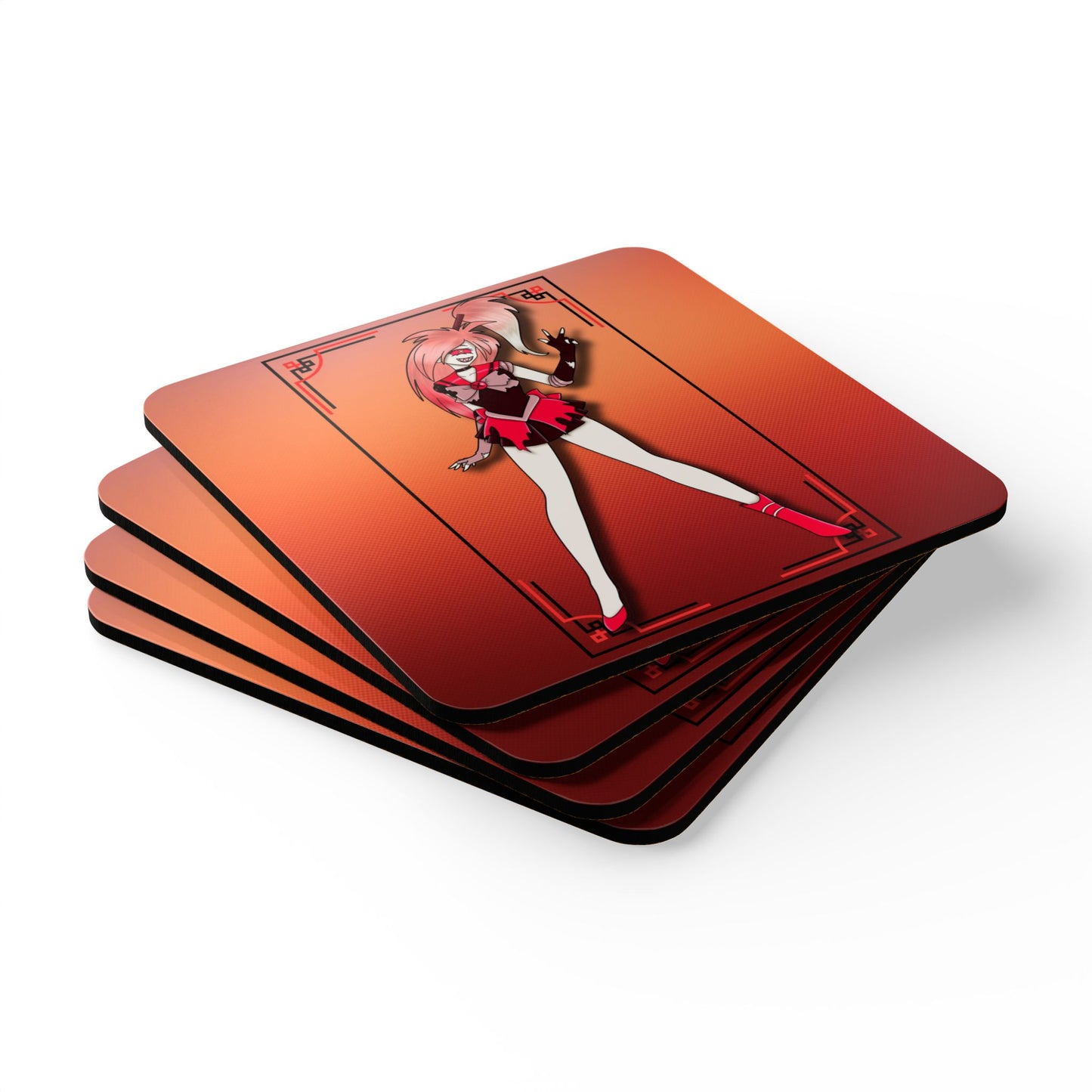 Space Warrior Cherri Bomb Corkwood Coaster Set