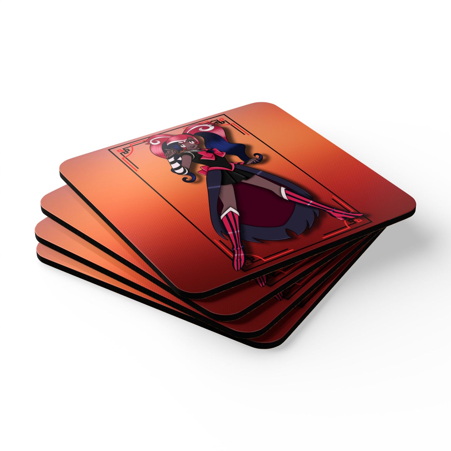 Space Warrior Velvette Corkwood Coaster Set