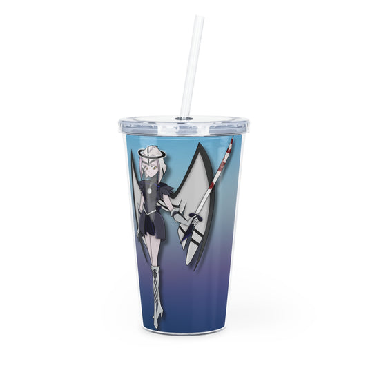 Space Warrior Lute Plastic Tumbler with Straw