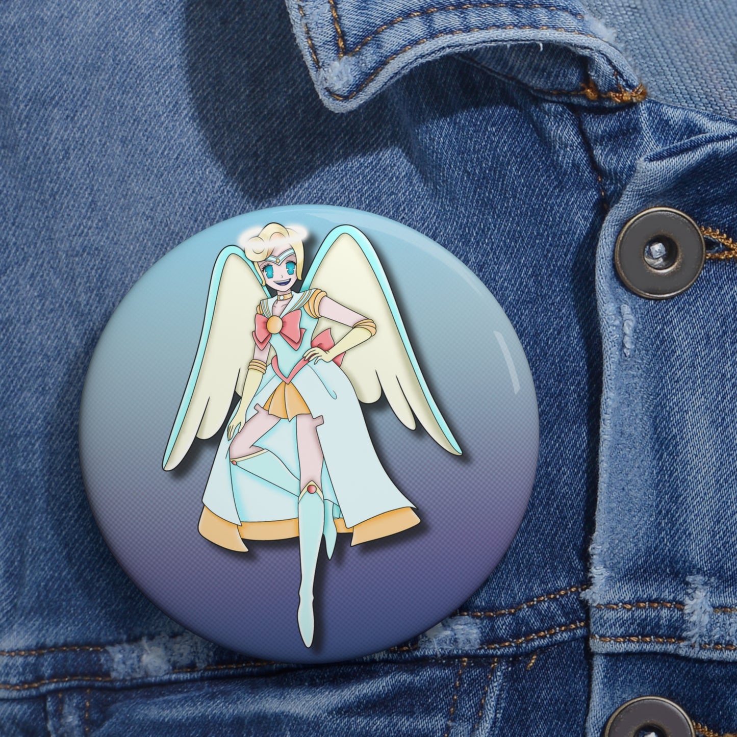 Space Warrior Saint Peter Pin Button