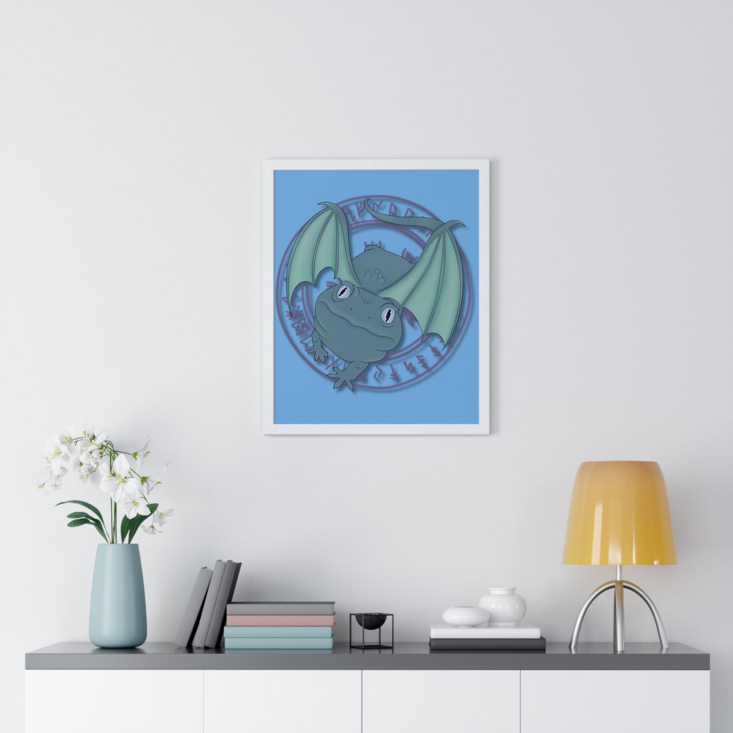 Baby Dragon Vertical Framed Poster