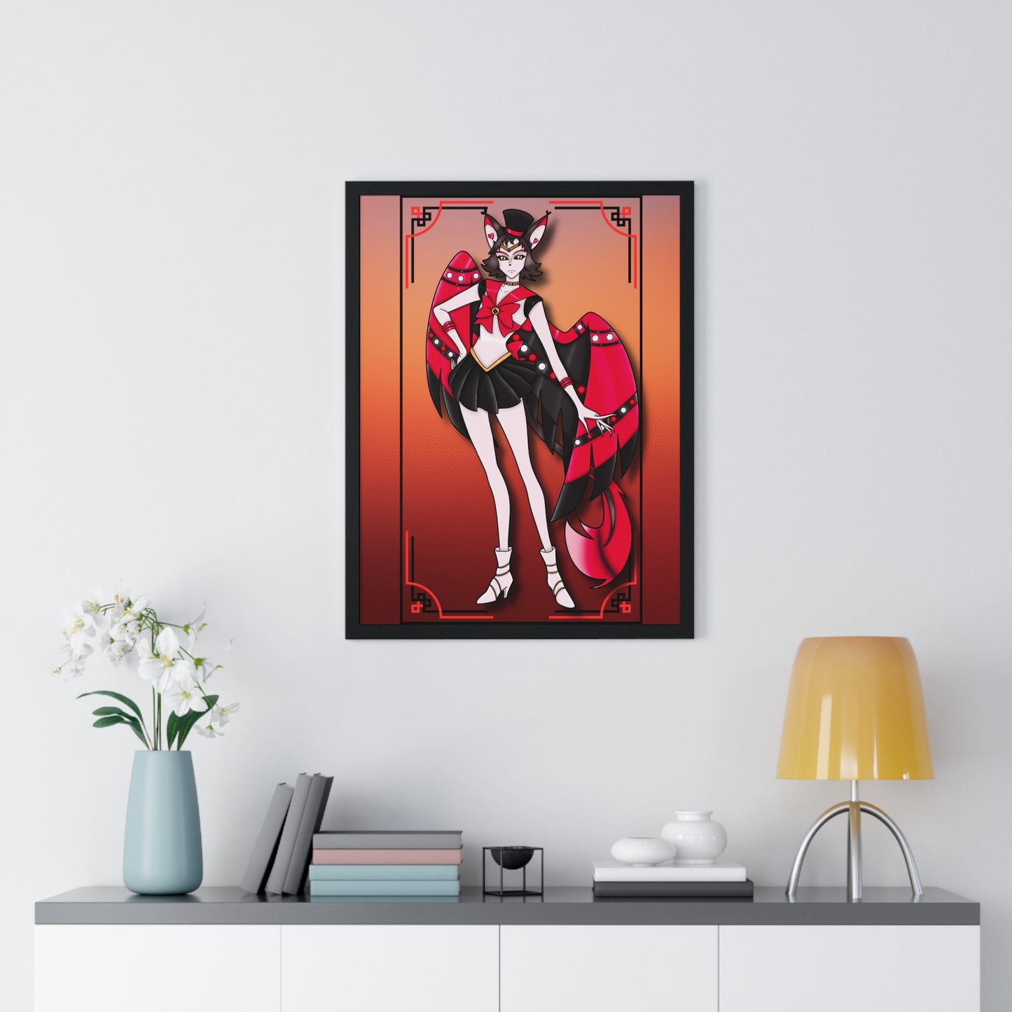 Space Warrior Husk Vertical Framed Poster