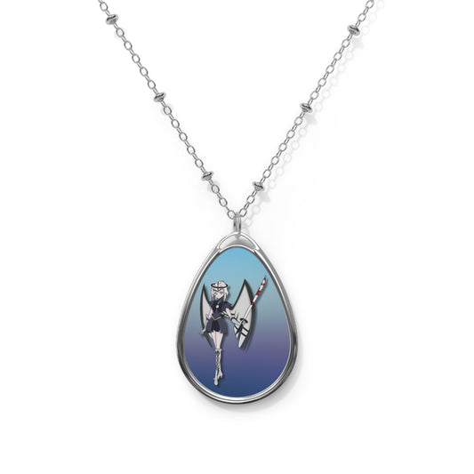 Space Warrior Lute Oval Necklace