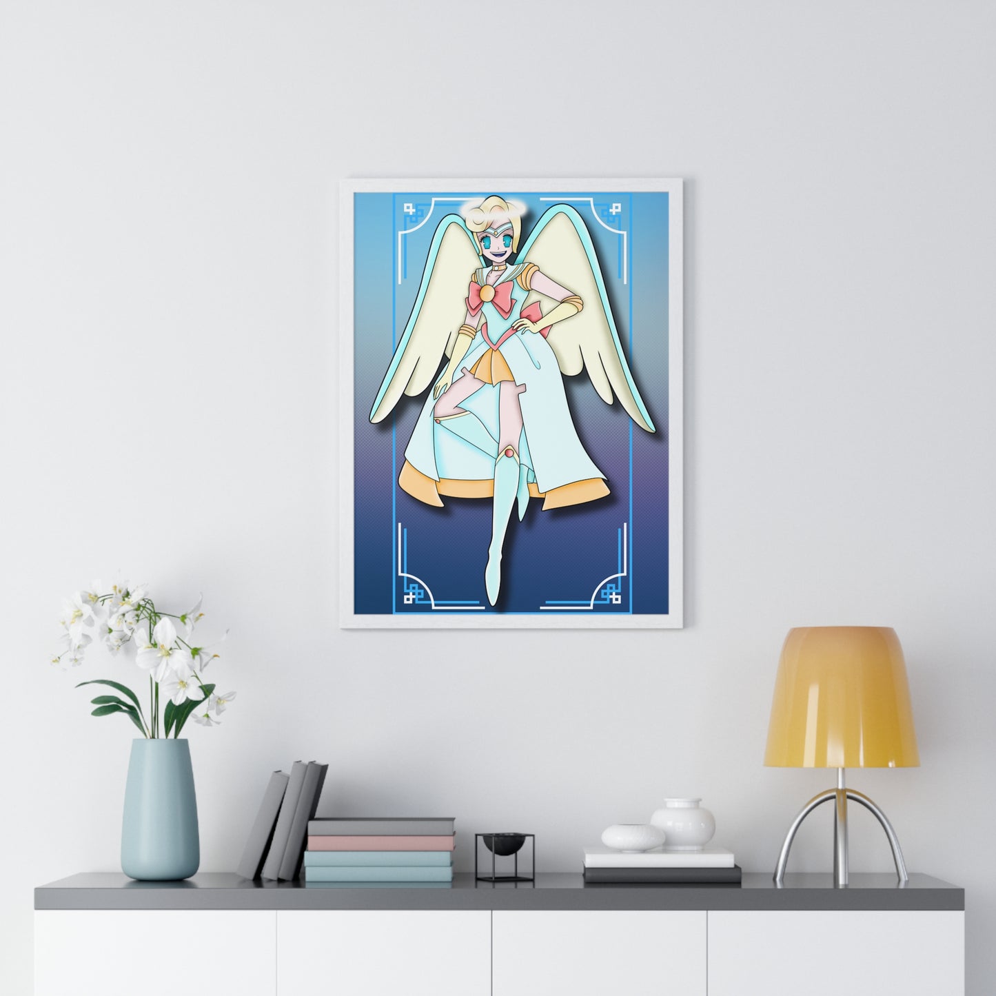 Space Warrior Saint Peter Vertical Framed Poster